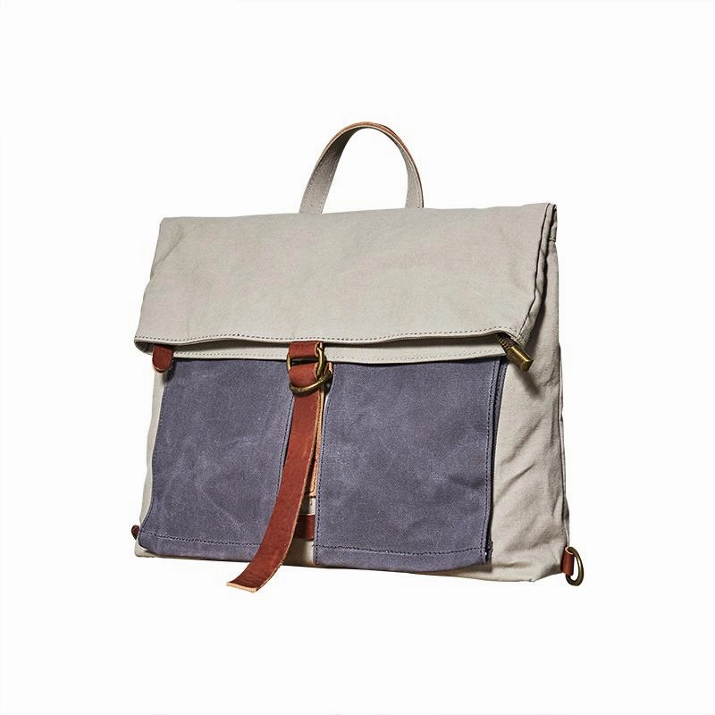 Canvas Leather Convertible Backpack Messenger Bag Satchel Backpack Mens Canvas Messenger Backpack for Men