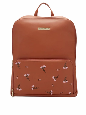 Caprese Adah Large Tan Laptop Backpack