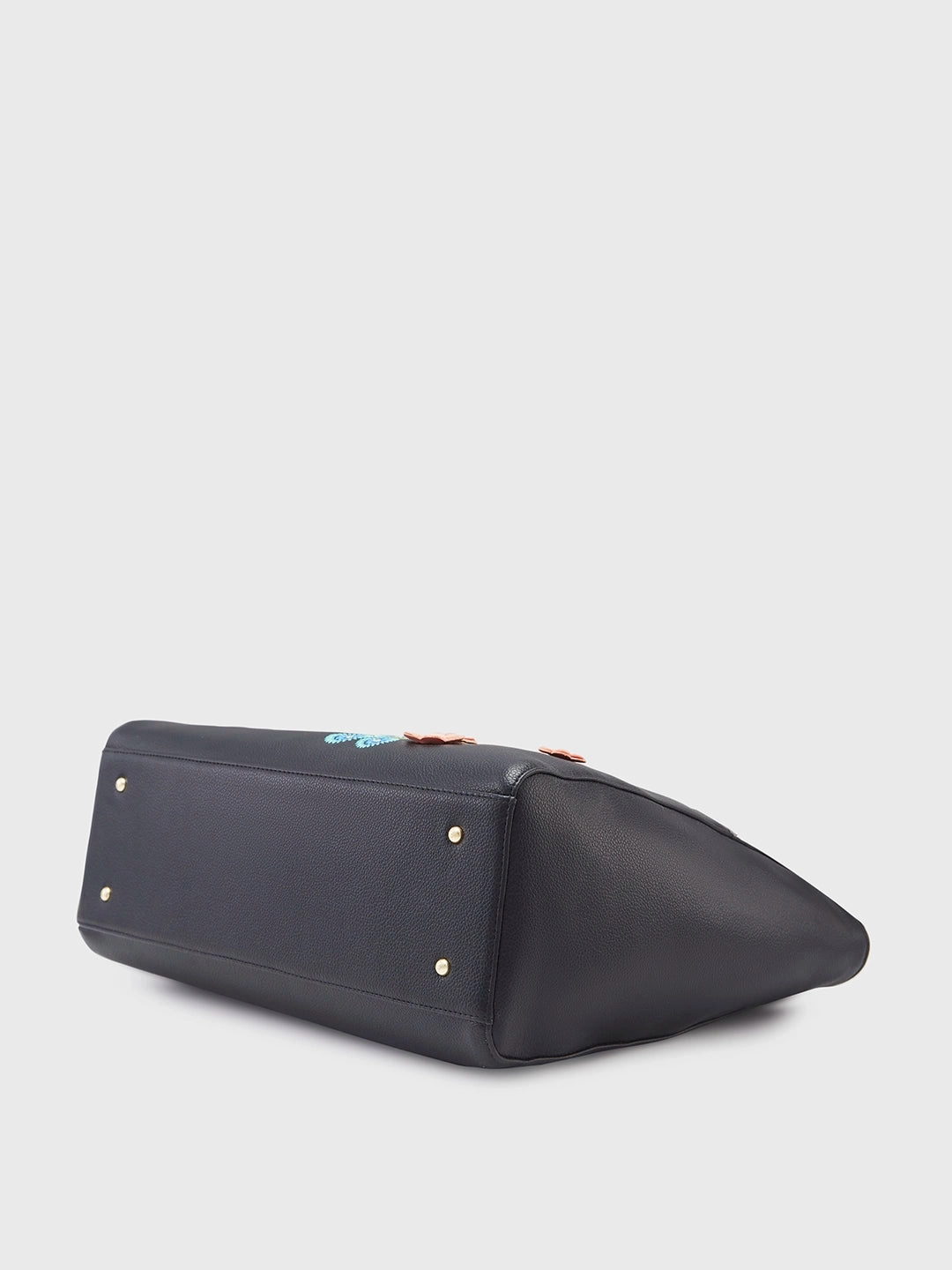 Caprese Erica Medium Floral Black Tote Bag