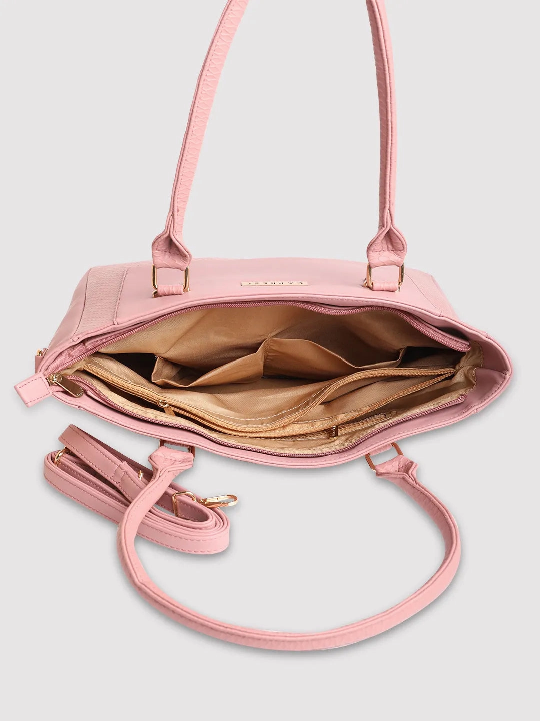 Caprese Fiona Large Light Pink Office Tote Bag