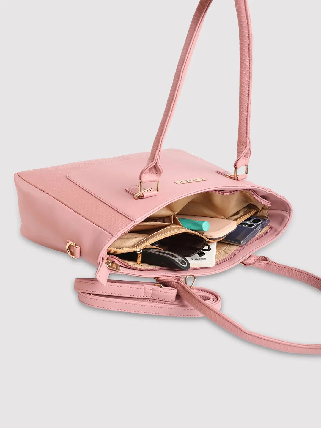 Caprese Fiona Large Light Pink Office Tote Bag