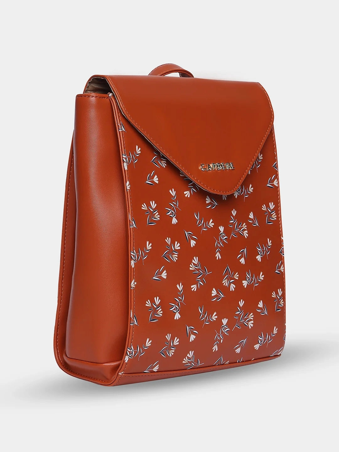 Caprese Merida Large Tan Printed Backpack