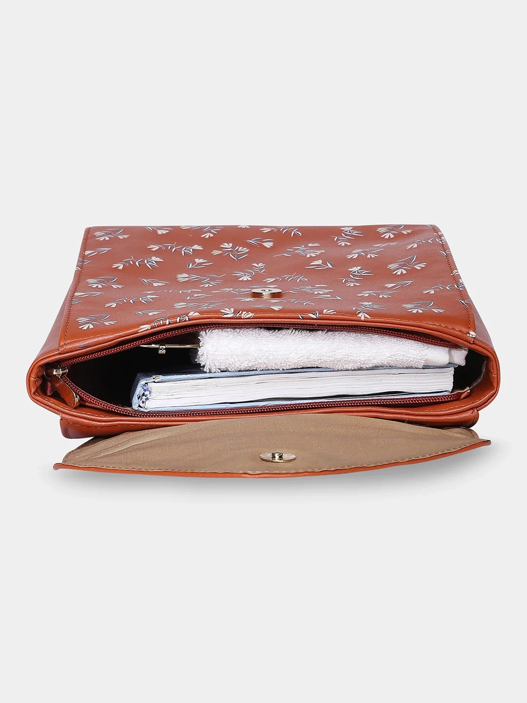 Caprese Merida Large Tan Printed Backpack