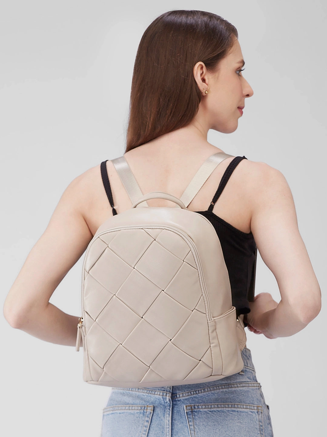 Caprese Merlin Medium Beige Backpack