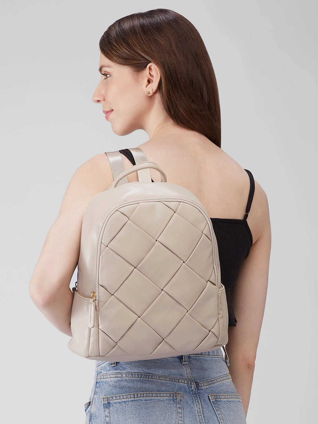 Caprese Merlin Medium Beige Backpack