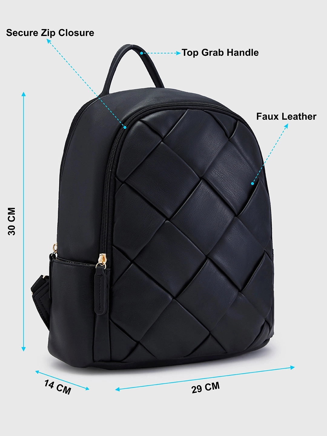 Caprese Merlin Medium Black Backpack