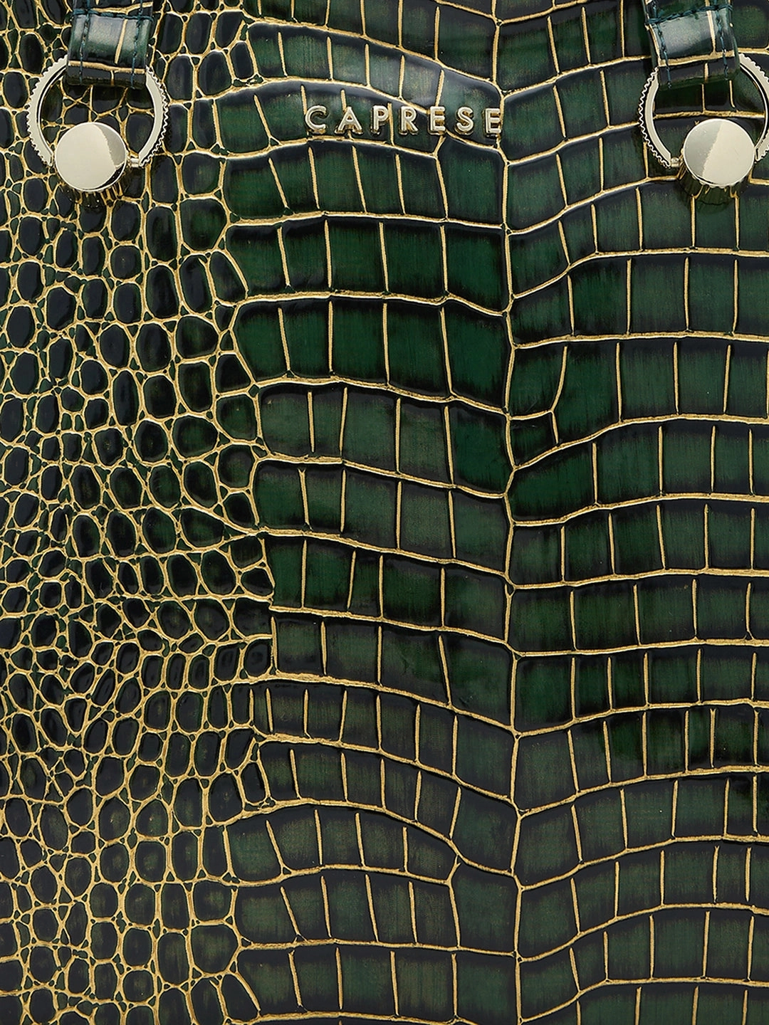 Caprese Miranda Large Croco Green Tote Bag