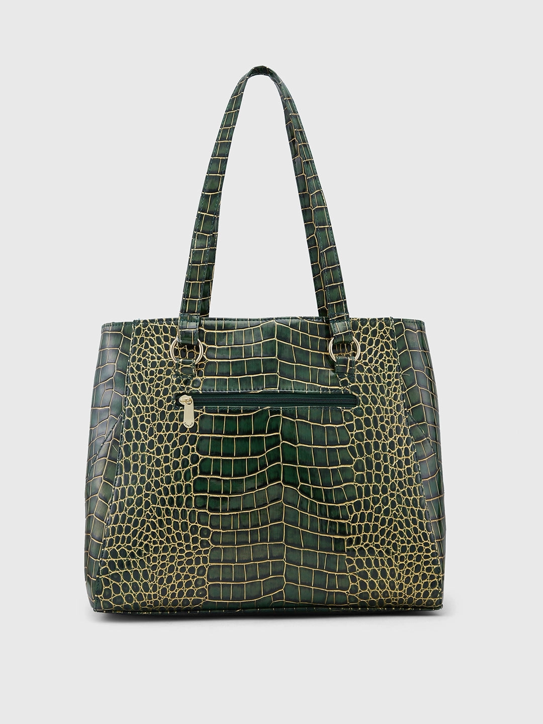 Caprese Miranda Large Croco Green Tote Bag