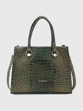 Caprese Miranda Medium Croco Green Tote Bag