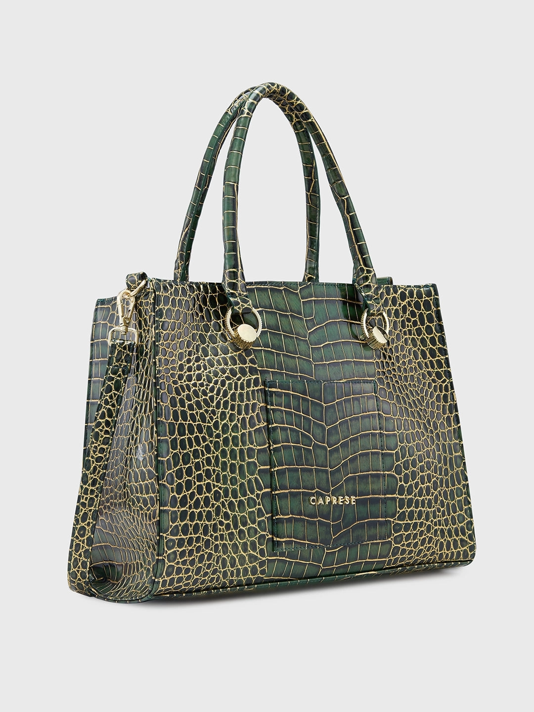 Caprese Miranda Medium Croco Green Tote Bag