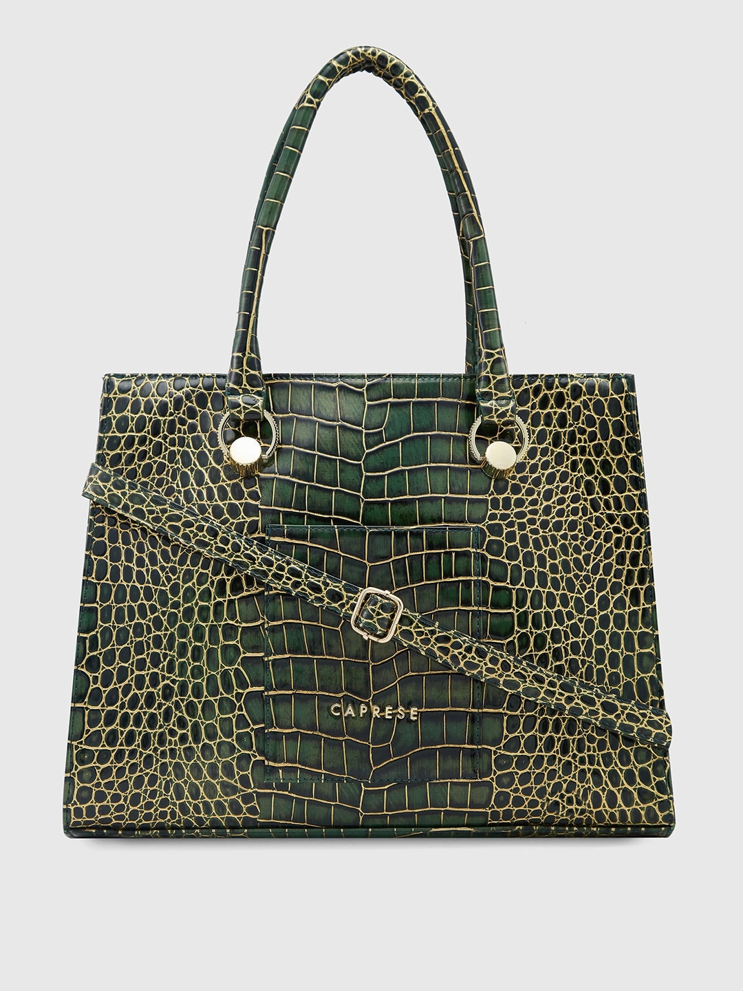 Caprese Miranda Medium Croco Green Tote Bag