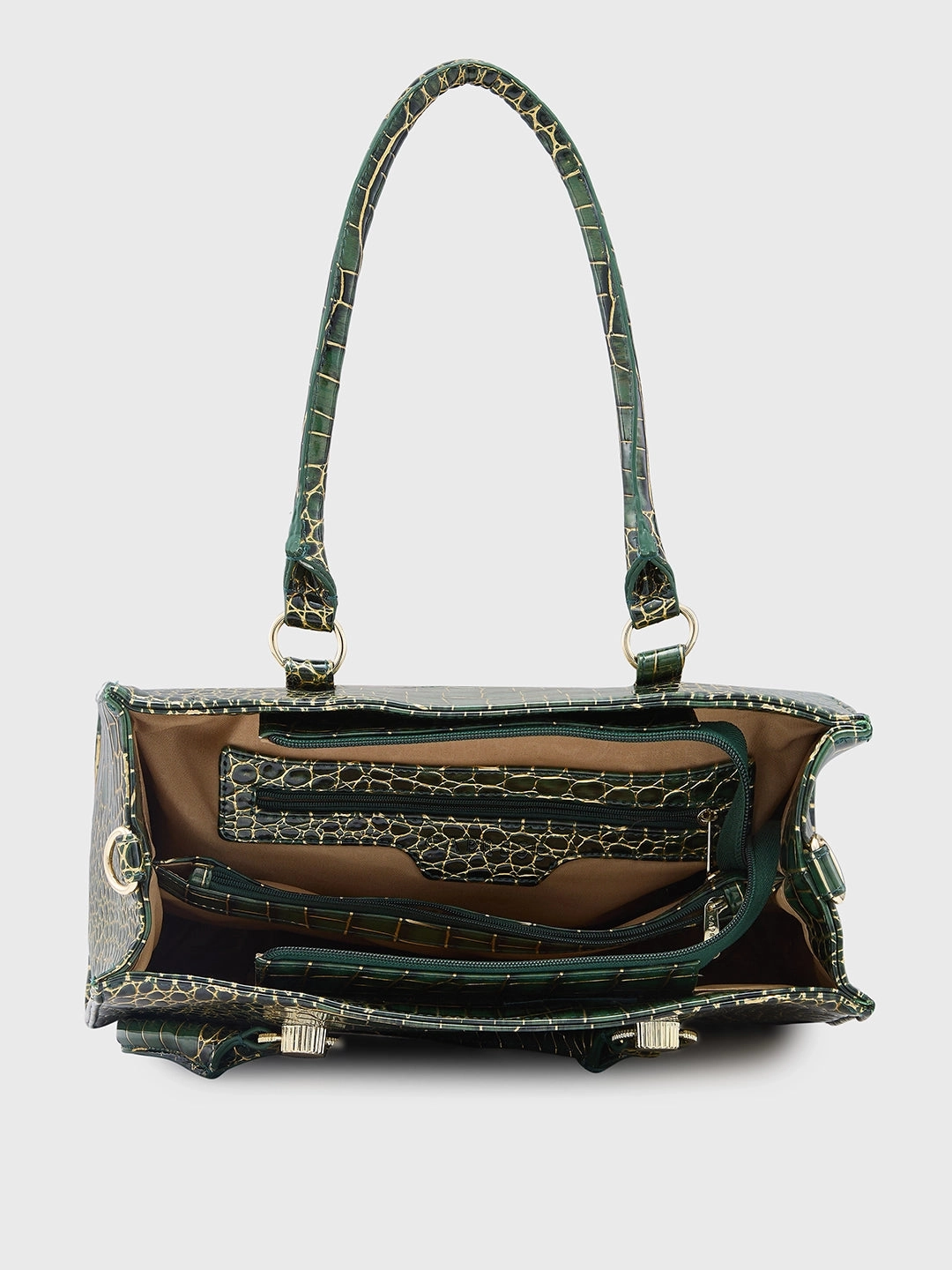 Caprese Miranda Medium Croco Green Tote Bag