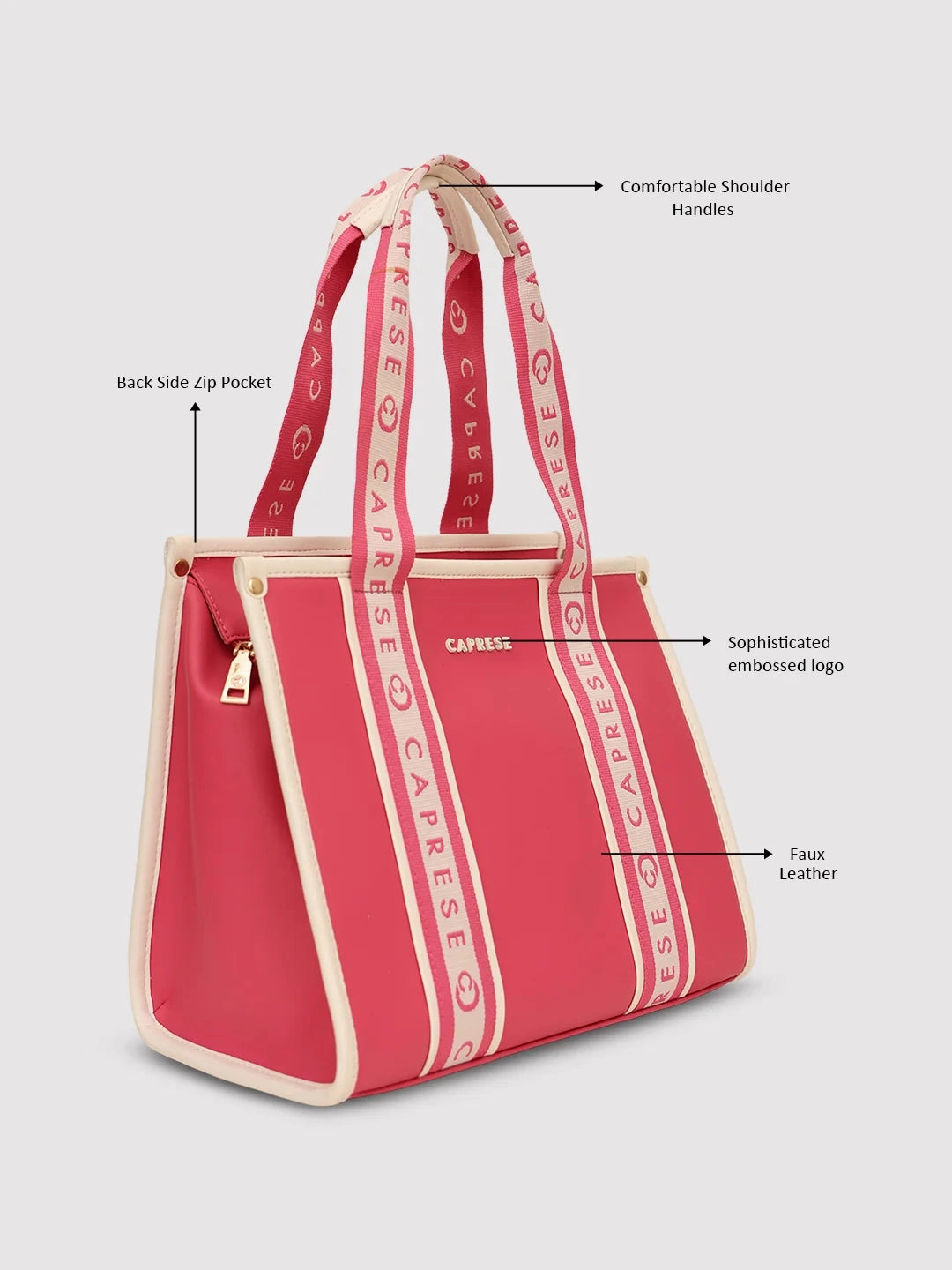 Caprese Trinity Medium Fuchsia Tote Bag