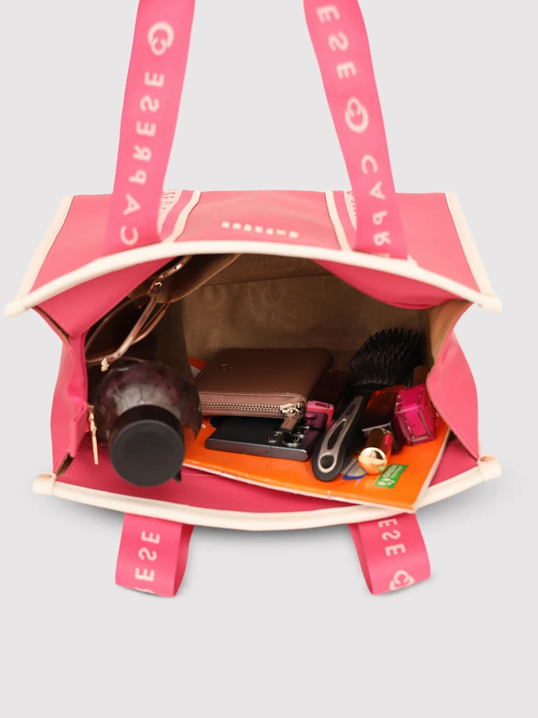 Caprese Trinity Medium Fuchsia Tote Bag