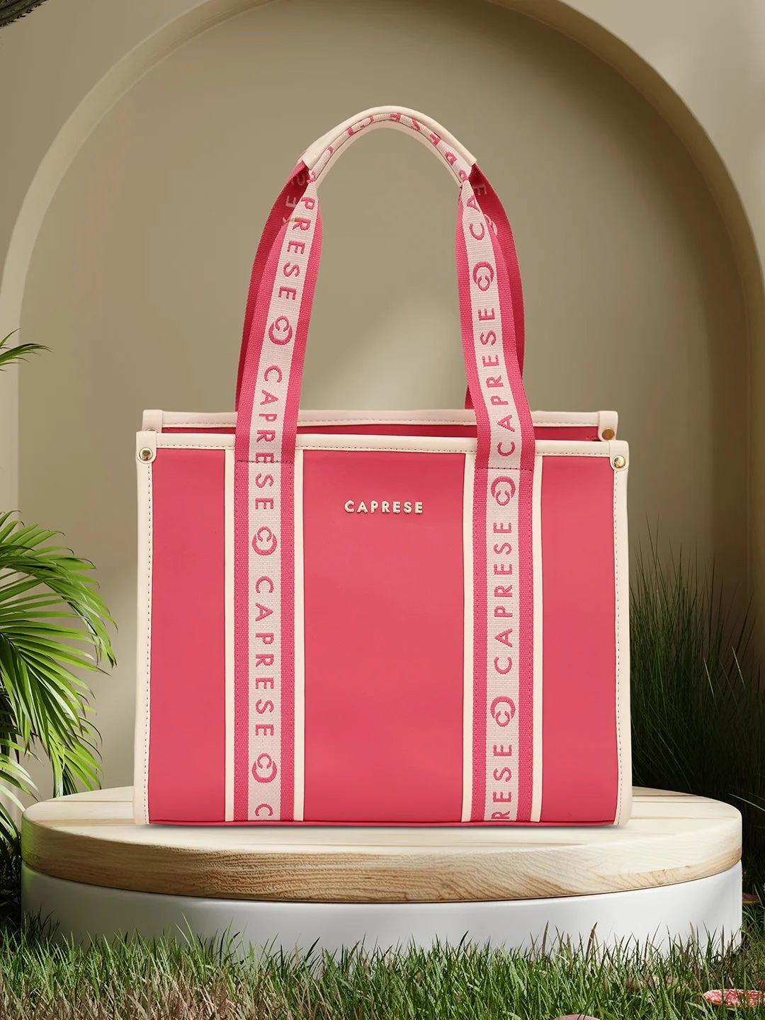Caprese Trinity Medium Fuchsia Tote Bag