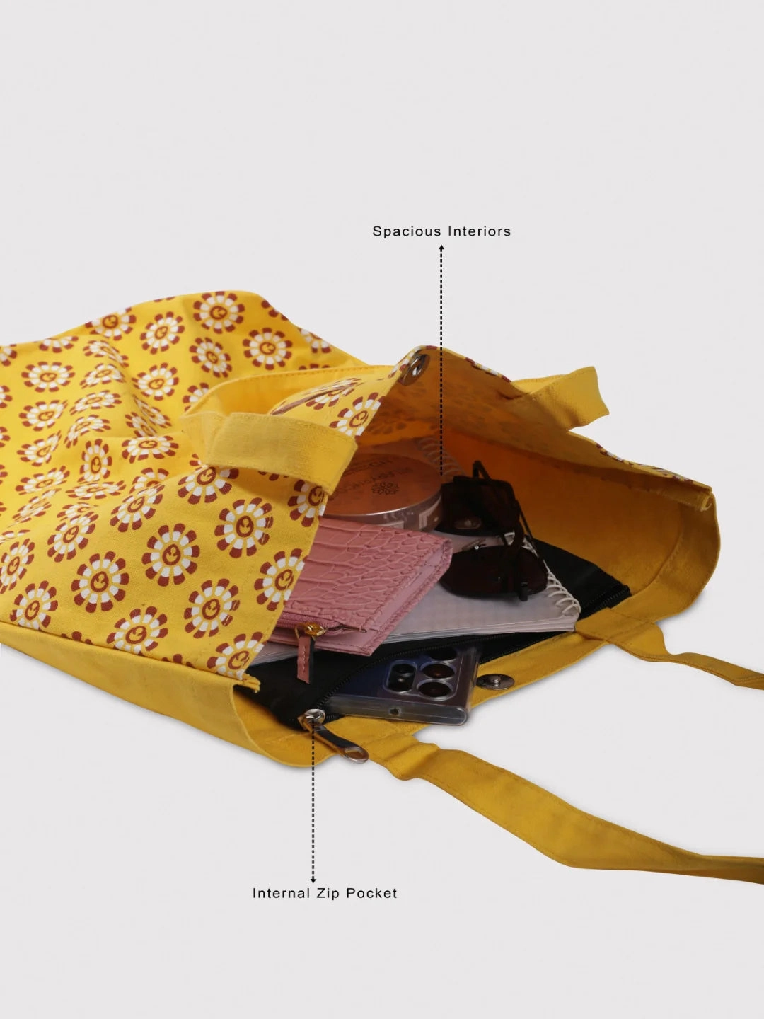 Caprese Vida Medium Yellow Tote Bag