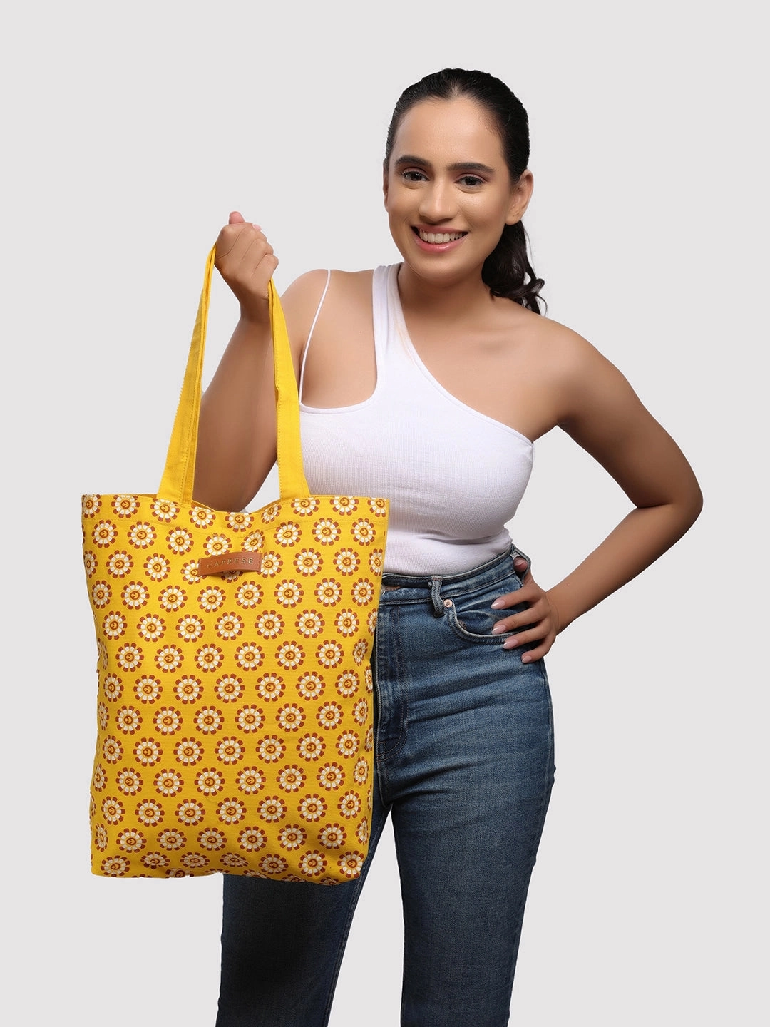 Caprese Vida Medium Yellow Tote Bag