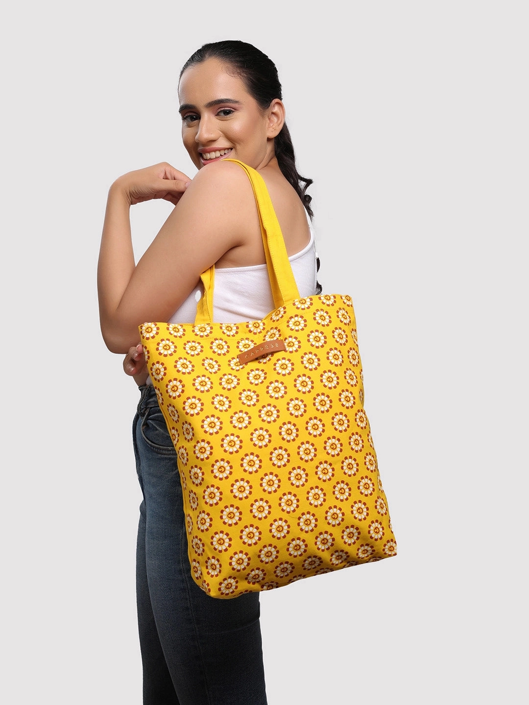 Caprese Vida Medium Yellow Tote Bag