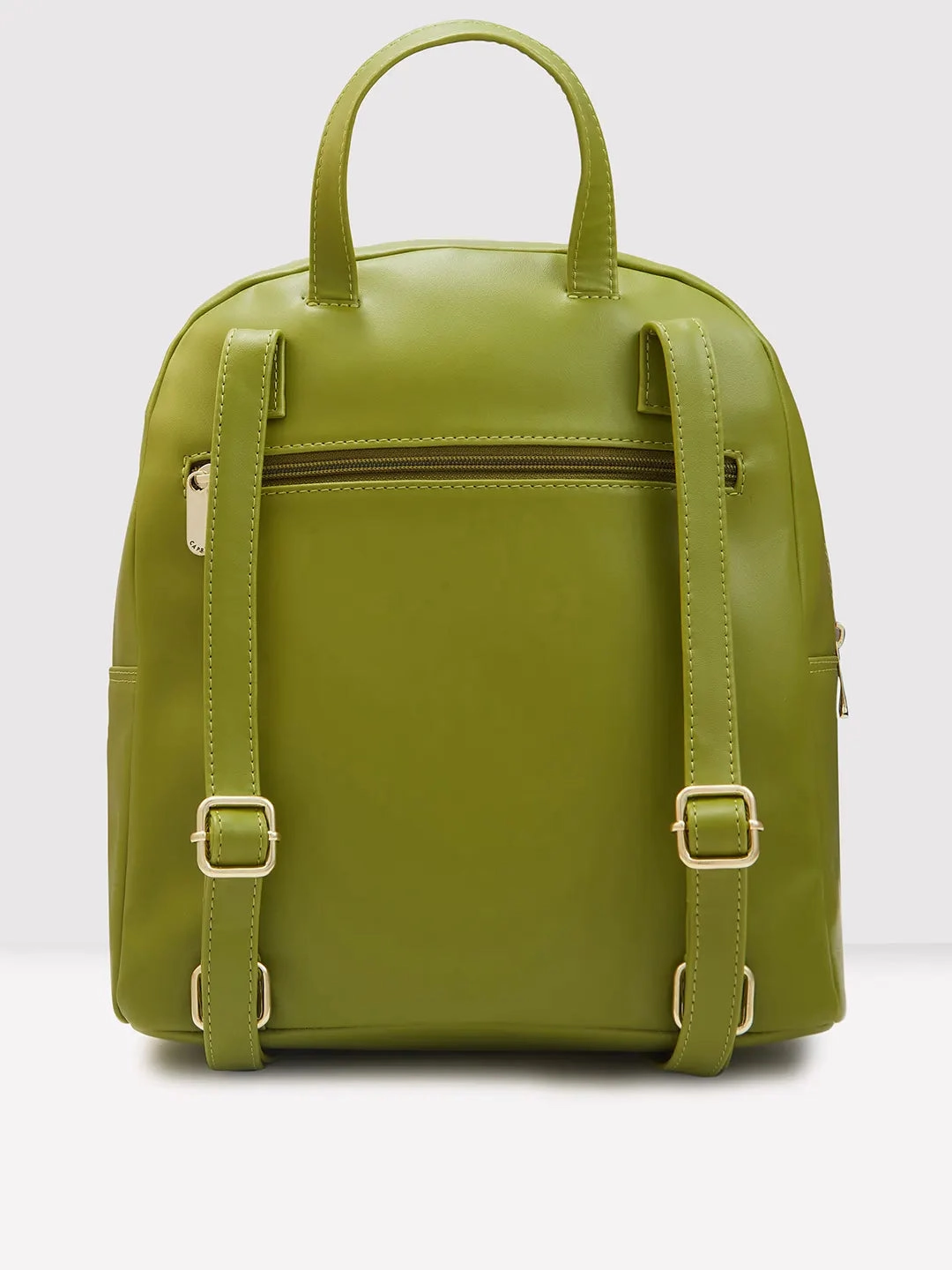 Caprese Zeta Quilted Large Olive Backpack