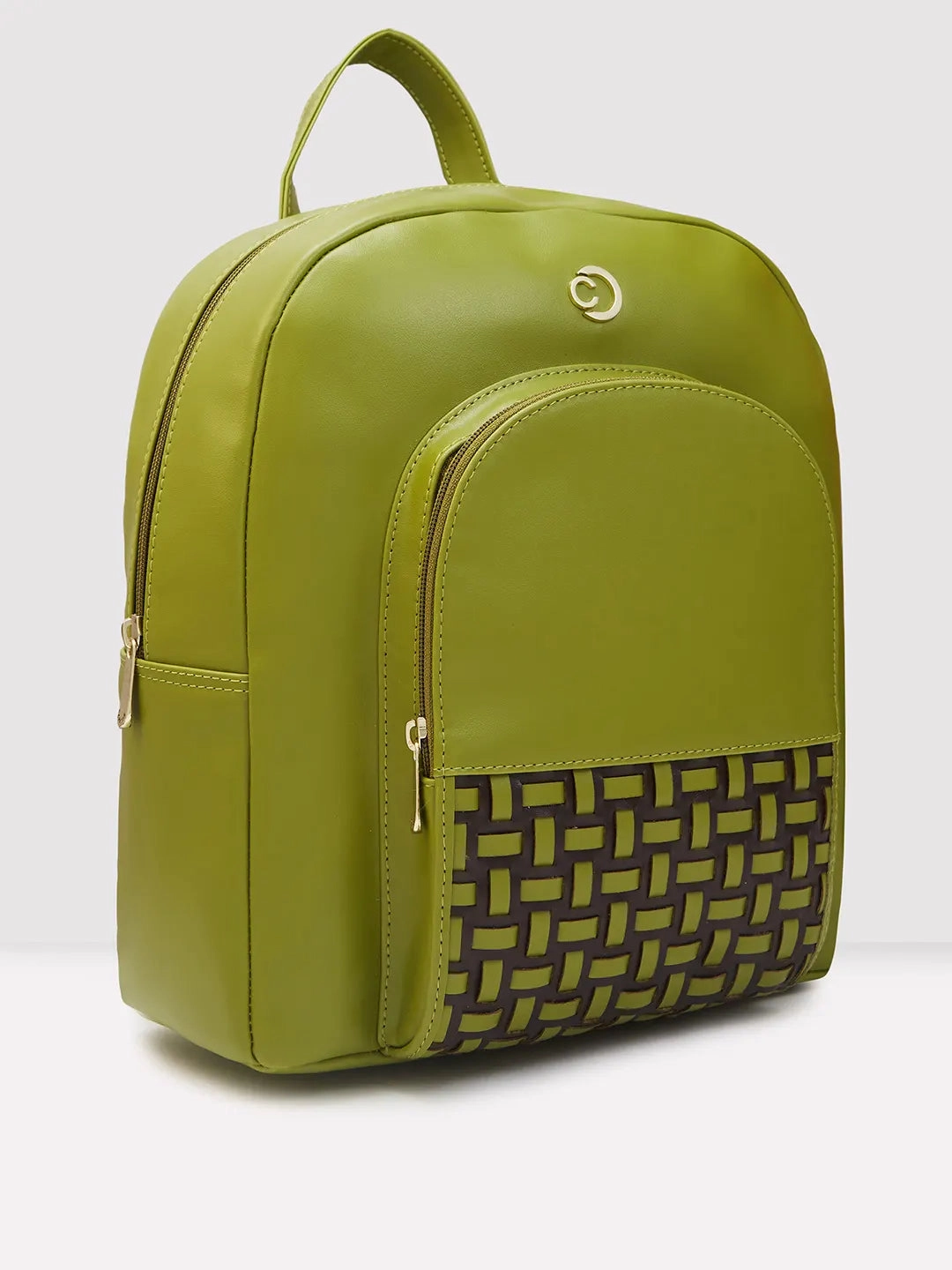 Caprese Zeta Quilted Large Olive Backpack