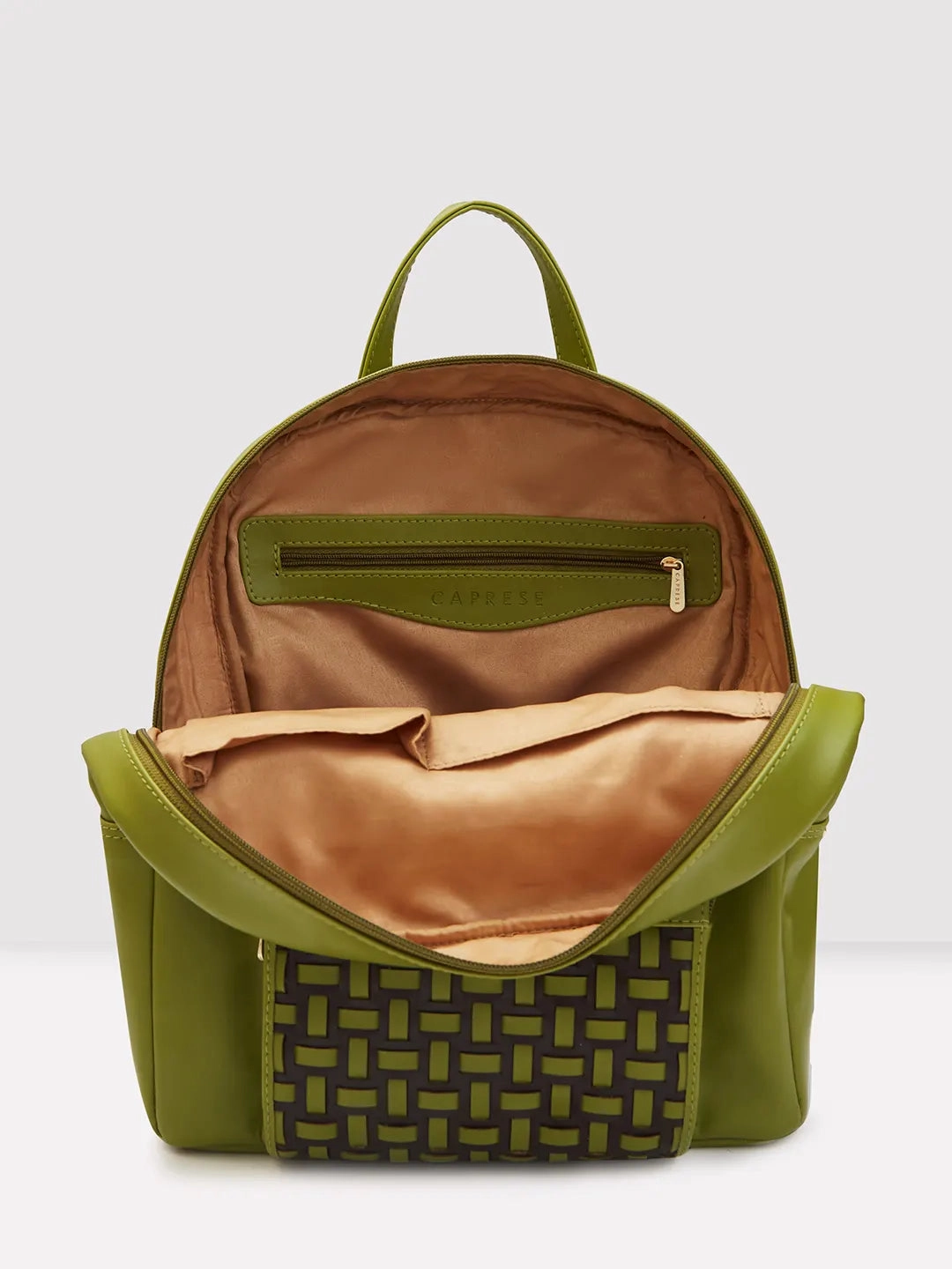 Caprese Zeta Quilted Large Olive Backpack