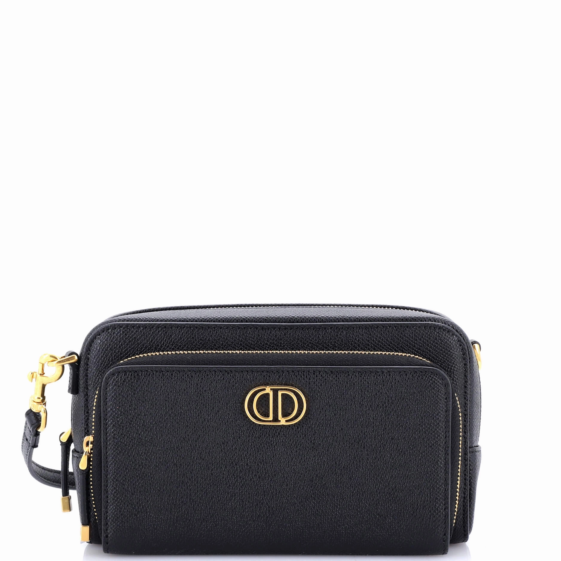 Caro Double Pouch Crossbody Bag Leather