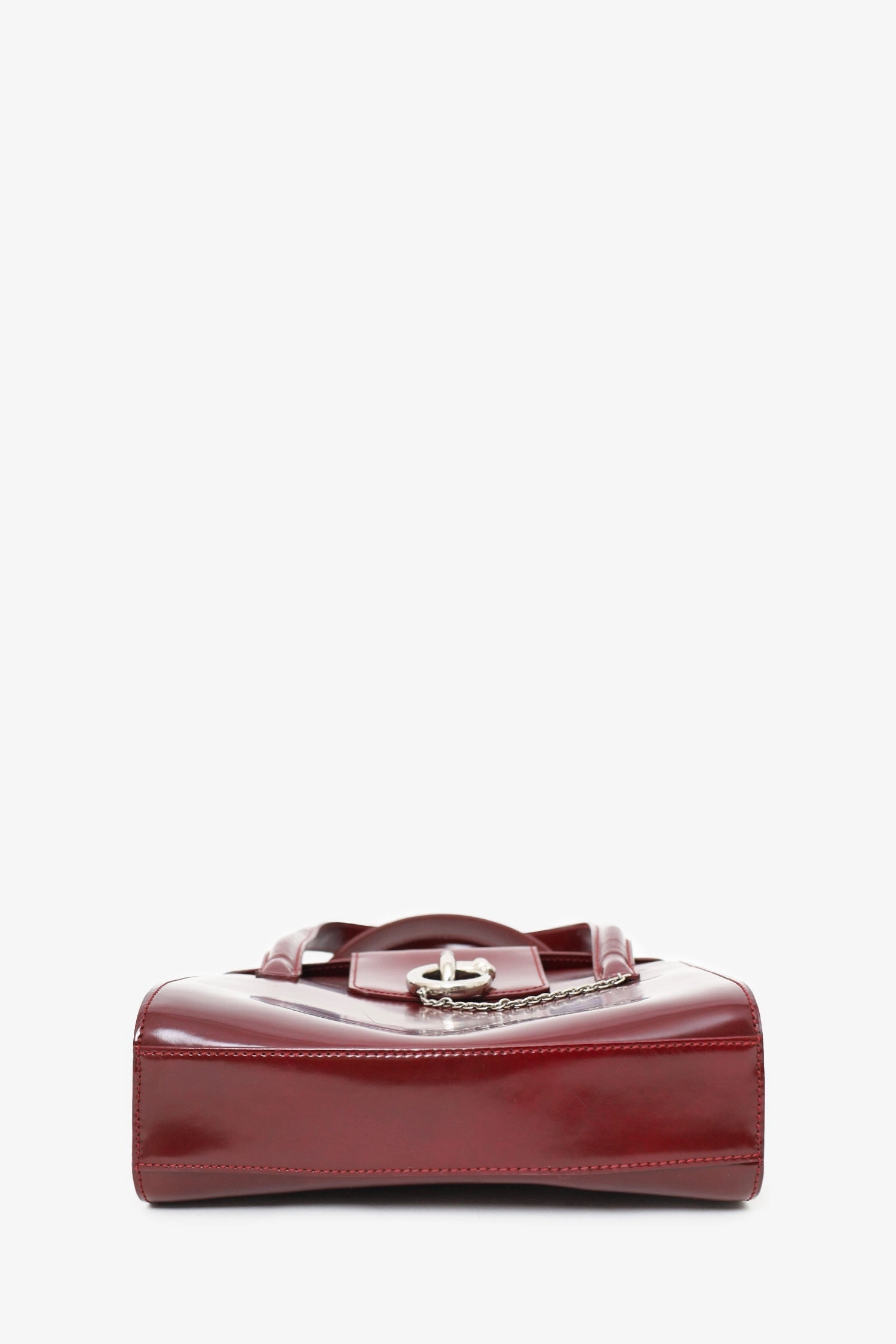 Cartier Burgundy Leather Panthre Top Handle Bag with Strap