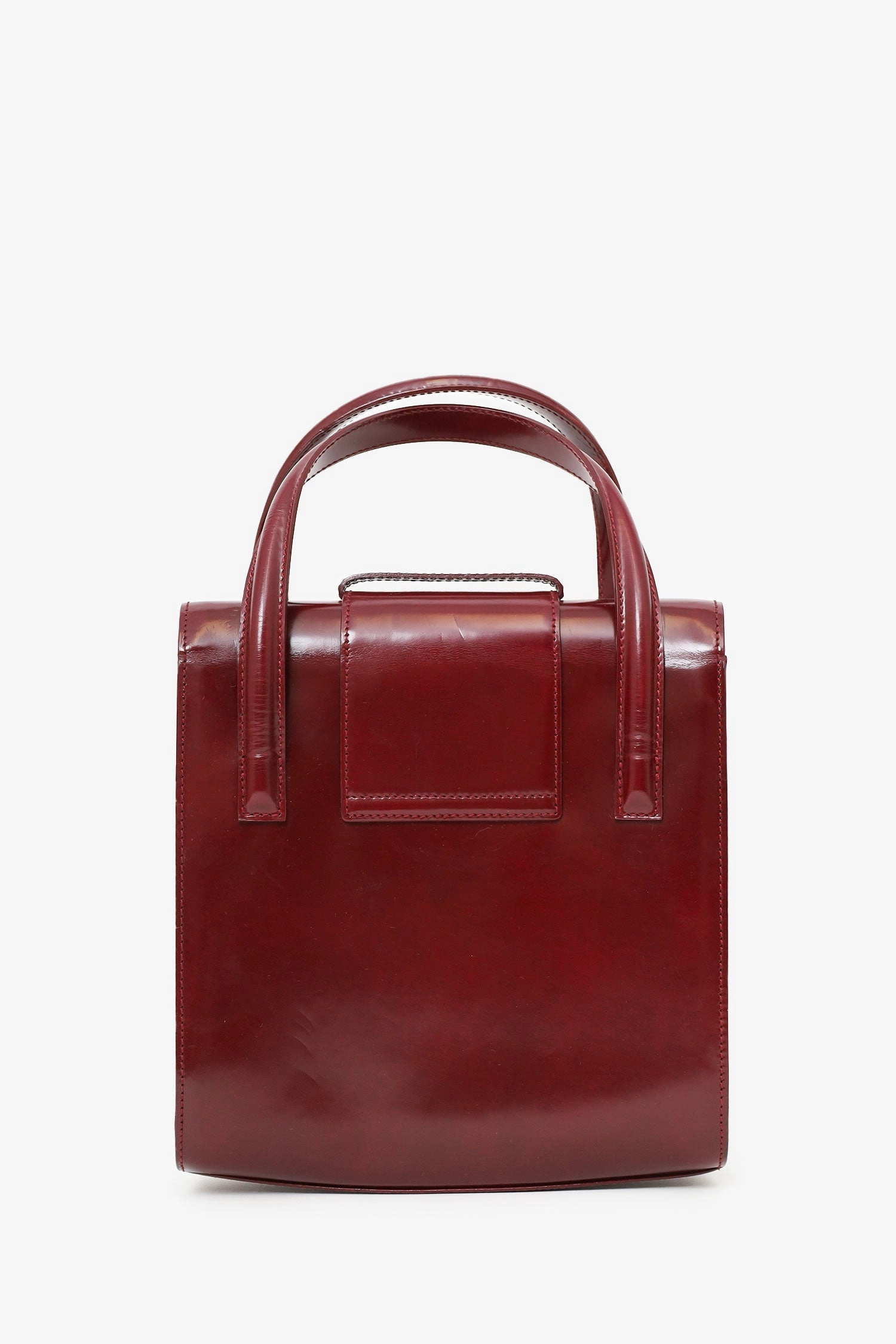 Cartier Burgundy Leather Panthre Top Handle Bag with Strap