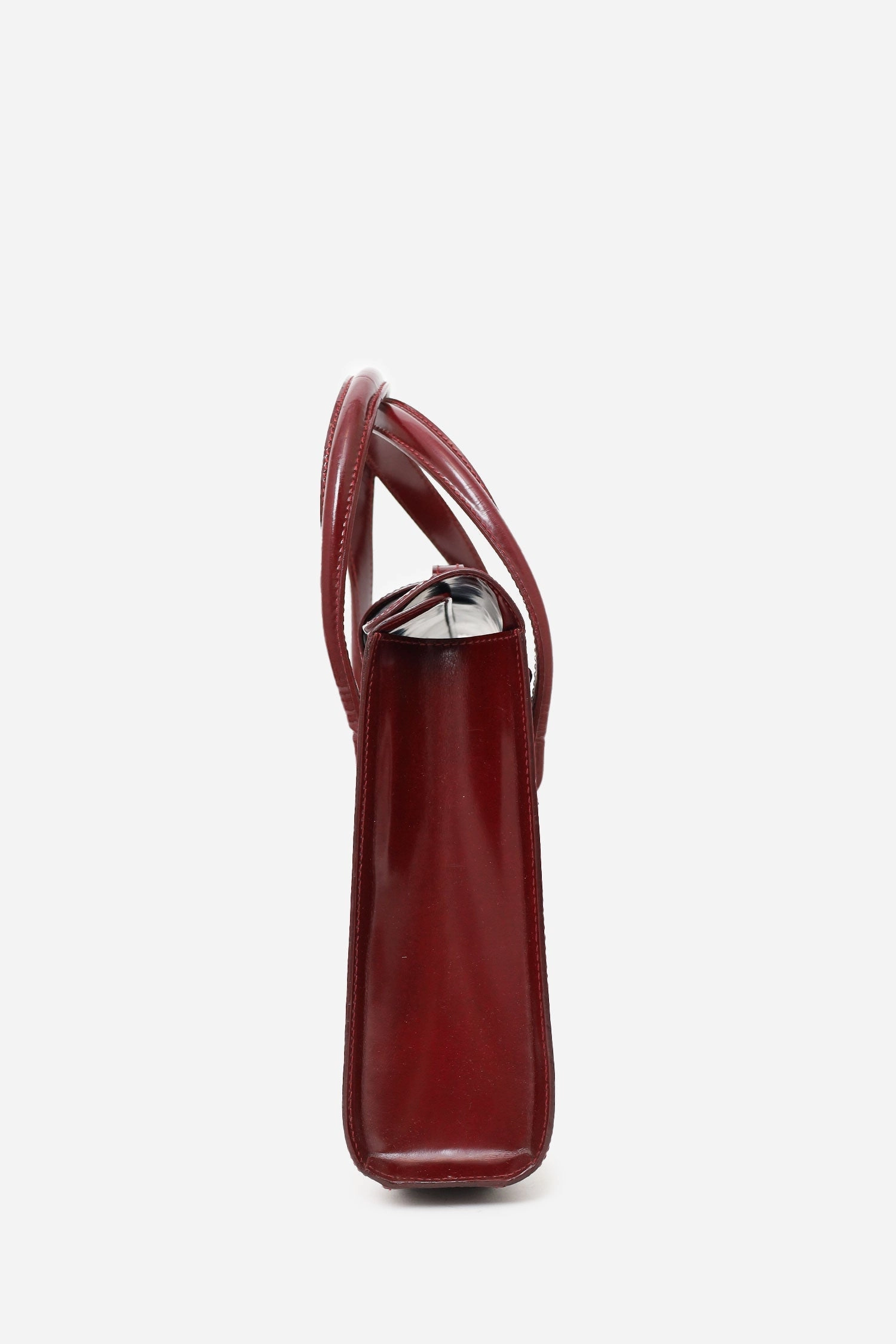 Cartier Burgundy Leather Panthre Top Handle Bag with Strap