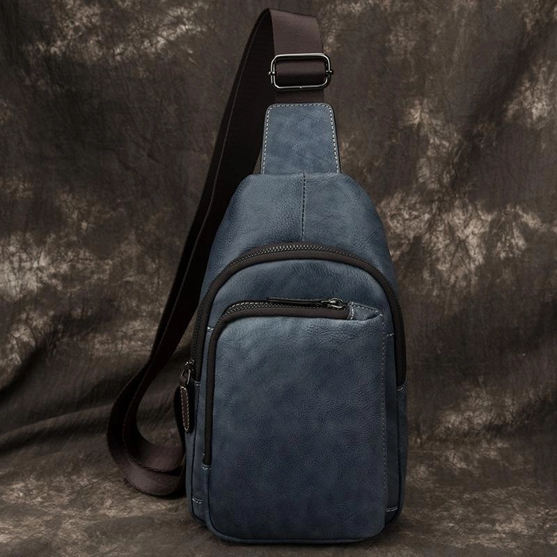 Casual Brown Sling Bag LEATHER MENS Sling Pack One Shoulder BackPack FOR MEN