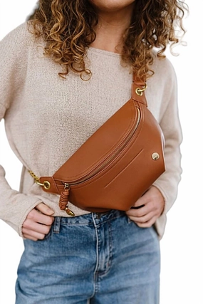 Catherine Fanny/crossbody Bag In Cognac
