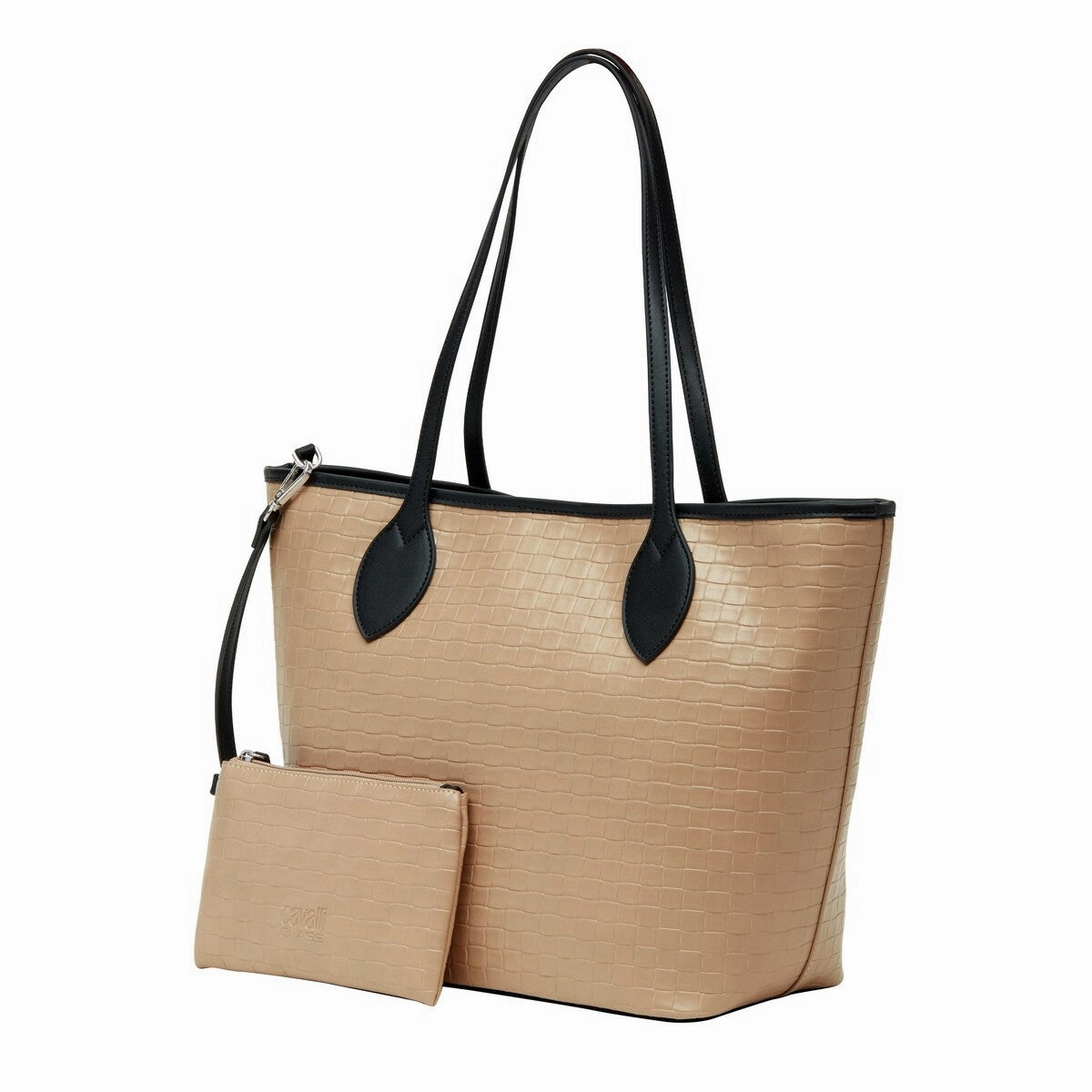 Cavalli Class Beige Everyday Soft Large Shopper Tote Bag for womens