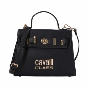 Cavalli Class Women's Black Top Handle Handbag