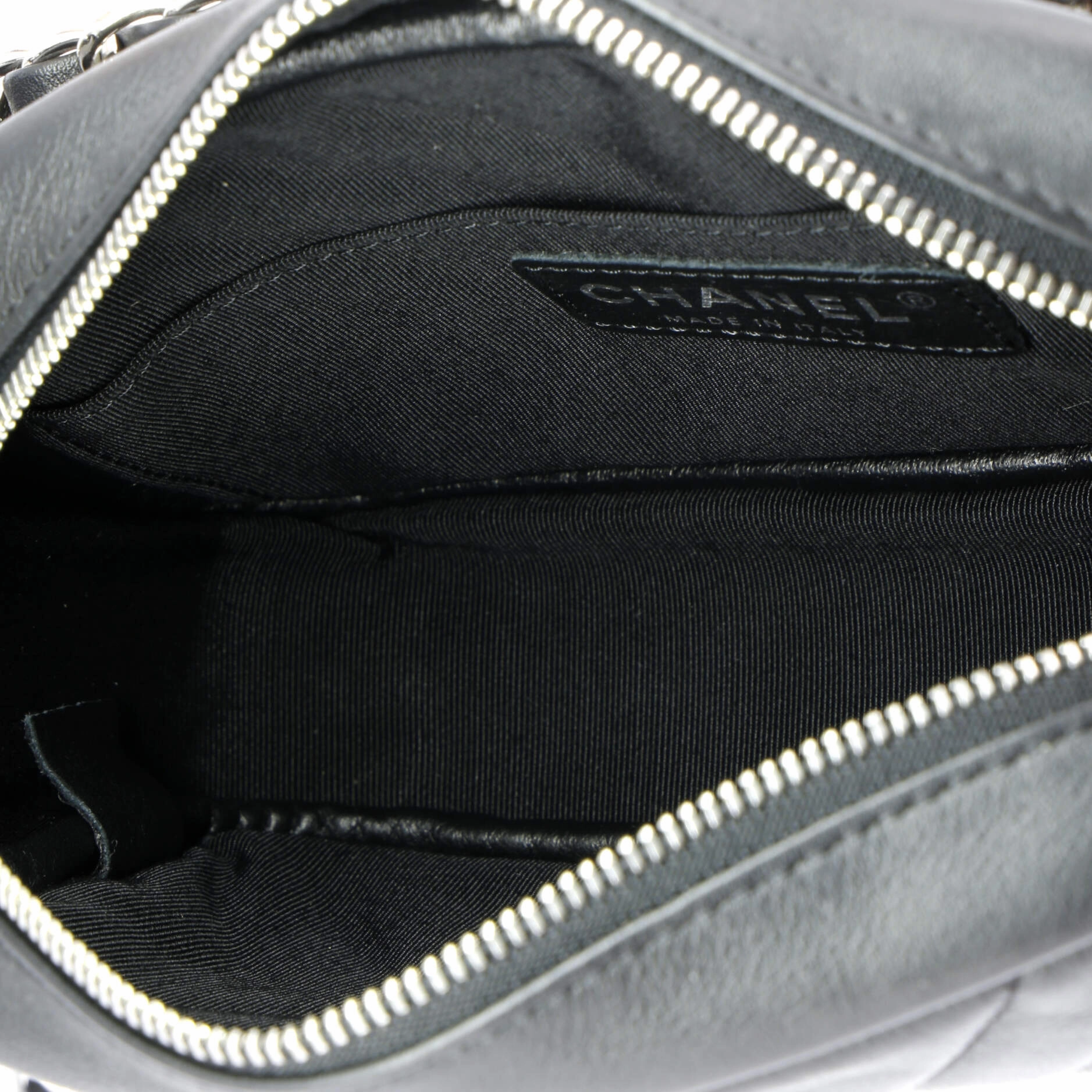 CC Tassel Camera Bag Diagonal Chevron Calfskin Mini