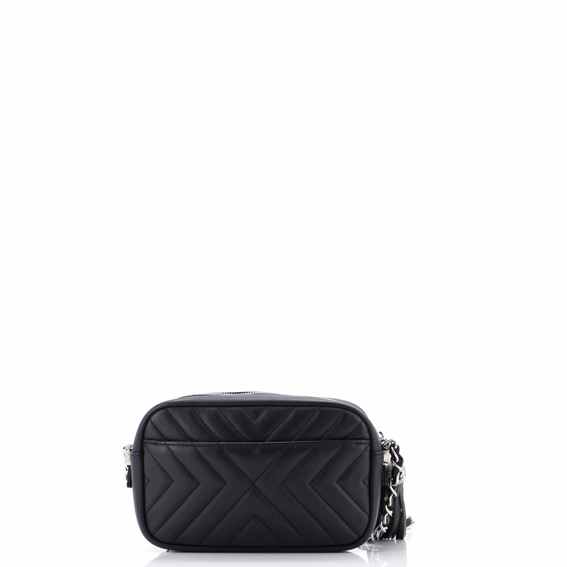 CC Tassel Camera Bag Diagonal Chevron Calfskin Mini
