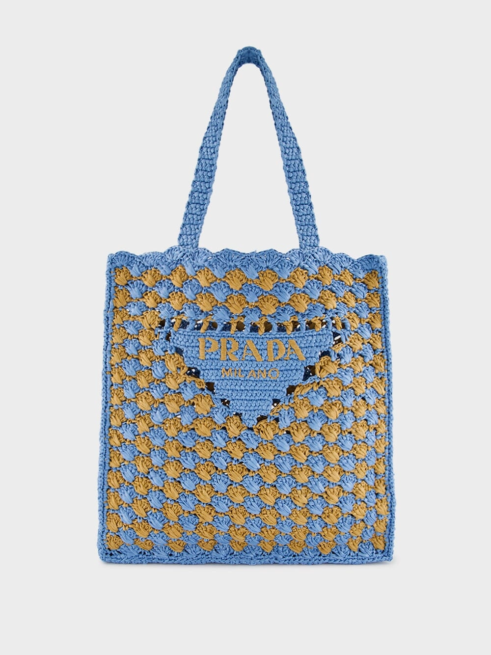 Celeste and Caramel Crochet Tote Bag