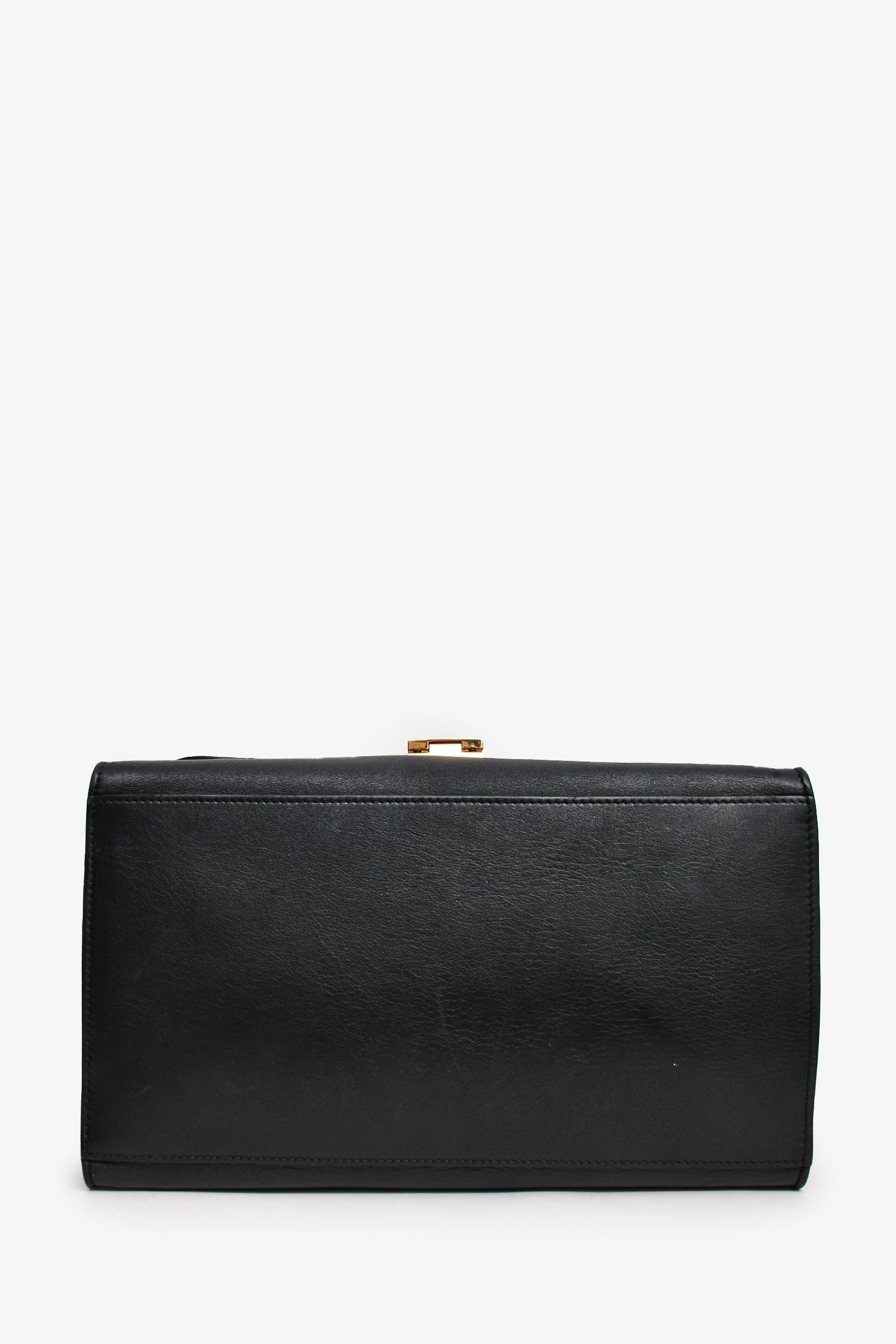 Celine 2012 Black Croc Embossed Leather Trapeze Bag with Strap