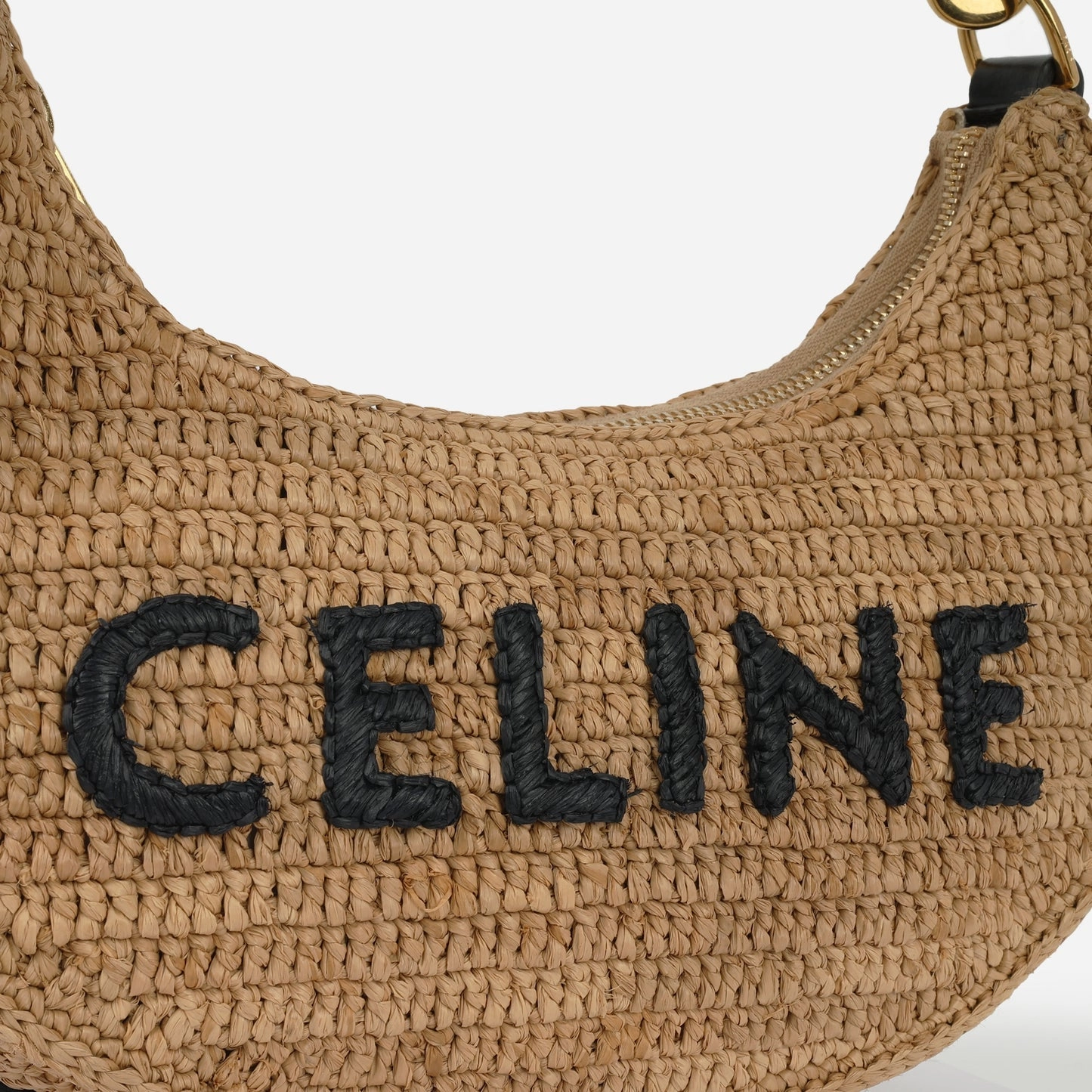 Celine - Medium Ava Bag - Ecru Raffia GHW - Pre-Loved