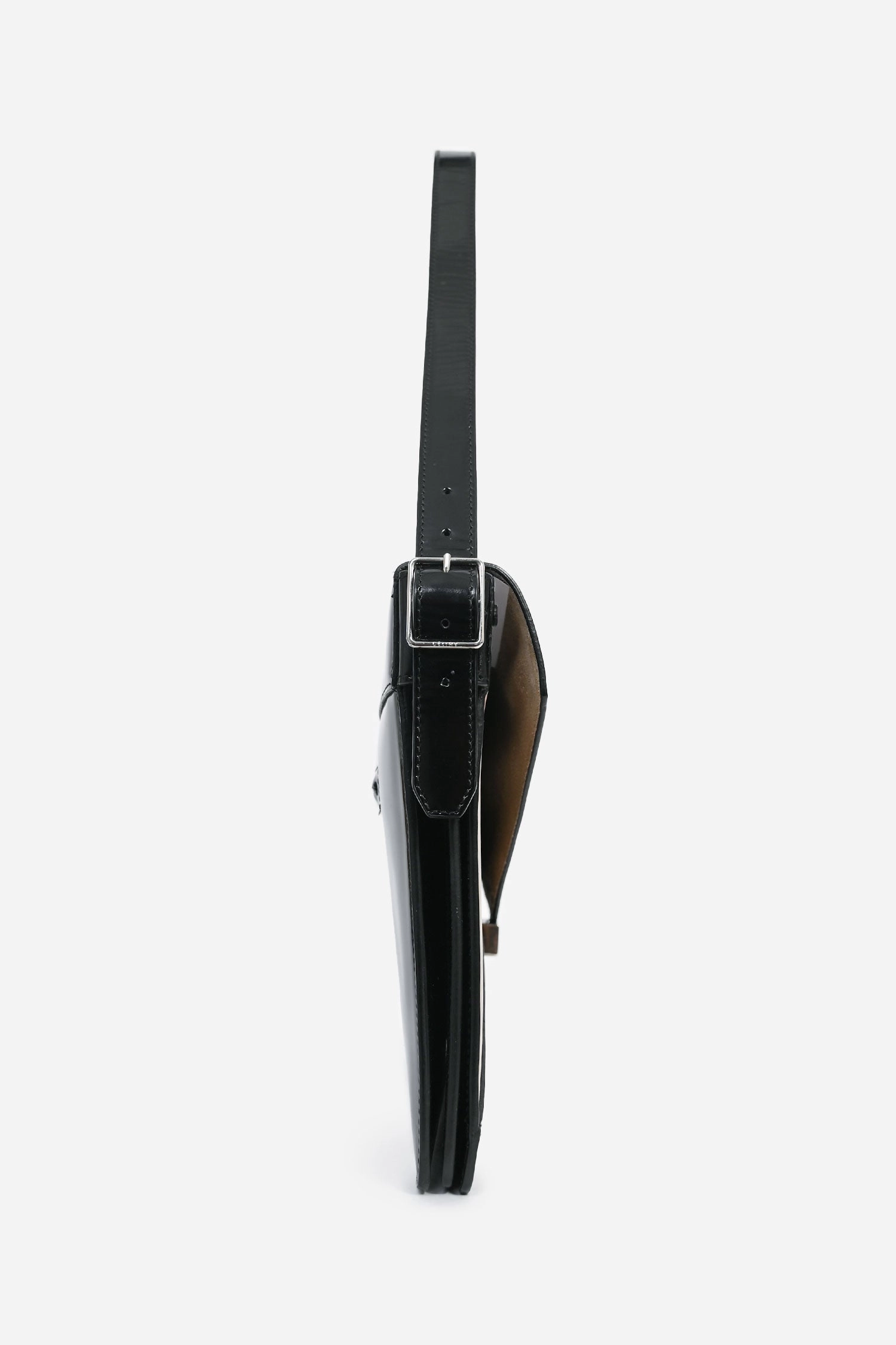 Celine Black/Brown Patent Leather Diamond Shoulder Bag