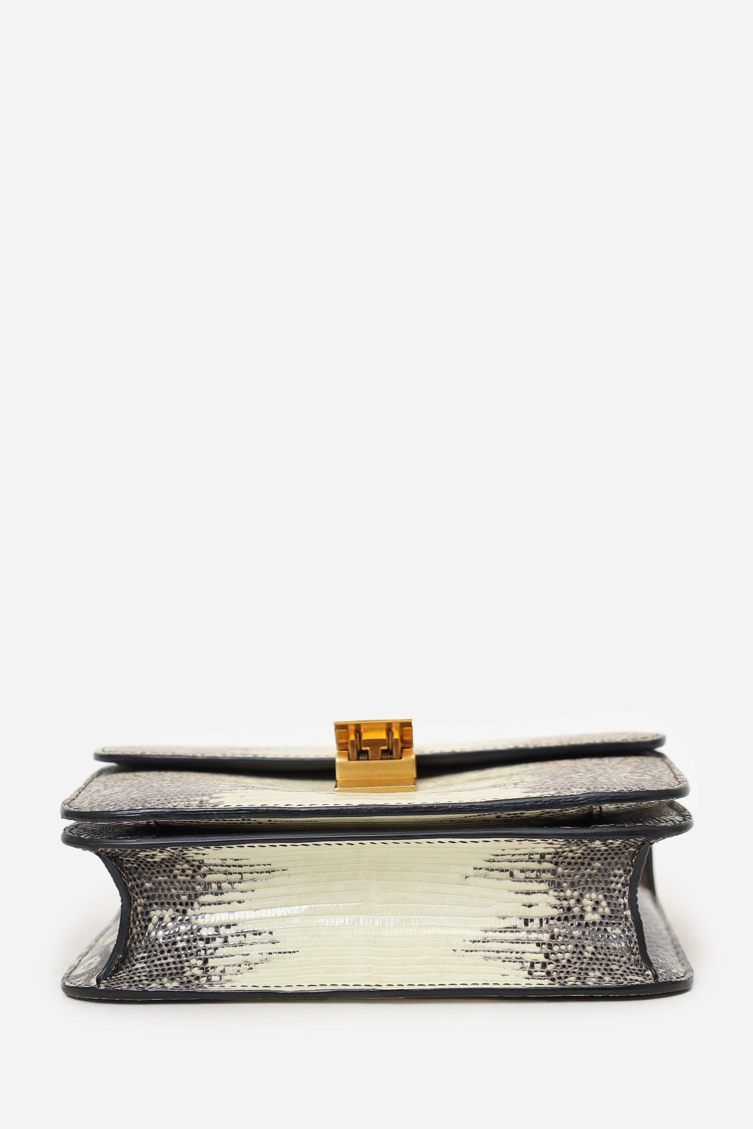Celine Grey/Cream Lizard Box Teen Bag with Strap