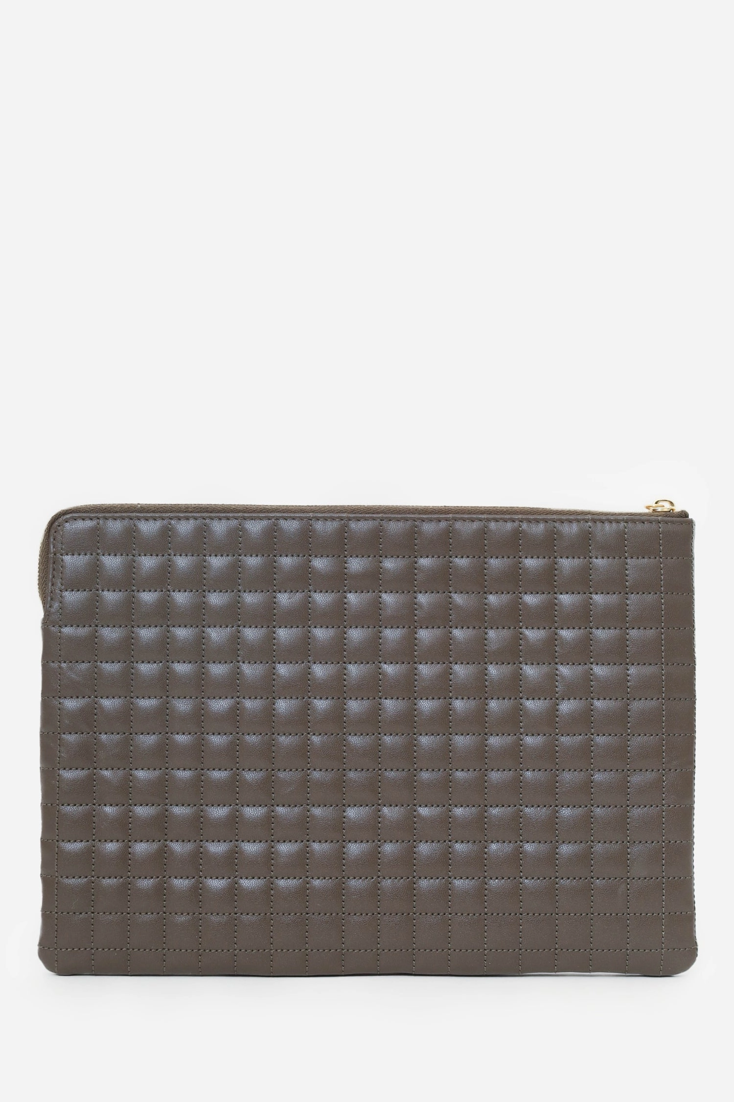 Celine Khaki Green Quilted C-Charm Pouch