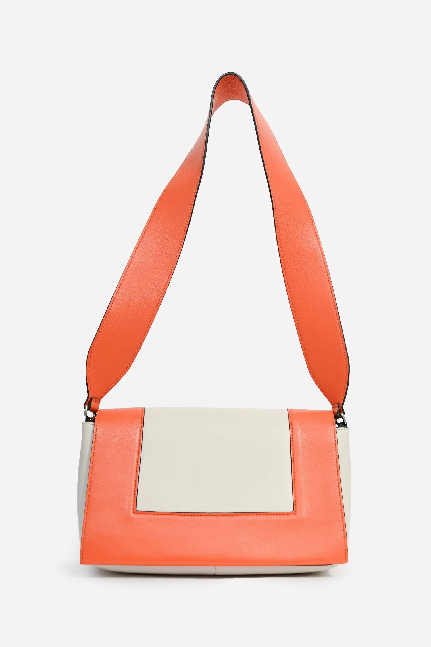 Celine Orange/Grey Leather Leather 'Frame' Shoulder Bag