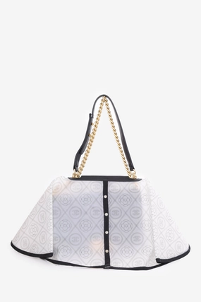 Chanel 18S White/Black CC Camellia Bag Raincoat