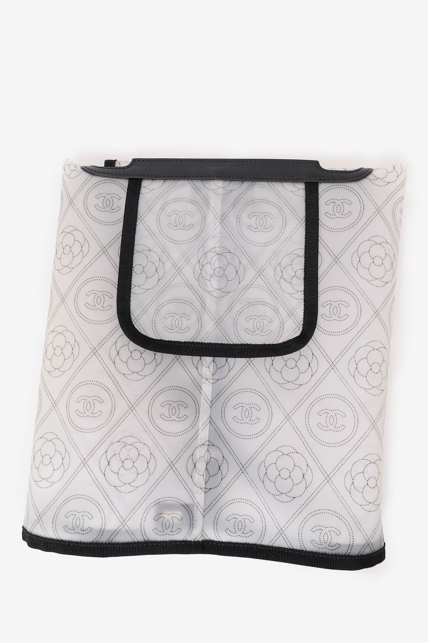 Chanel 18S White/Black CC Camellia Bag Raincoat
