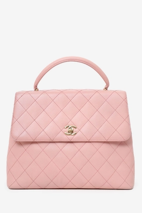 Chanel 2003-04 Pink Caviar Leather Kelly Top Handle Bag