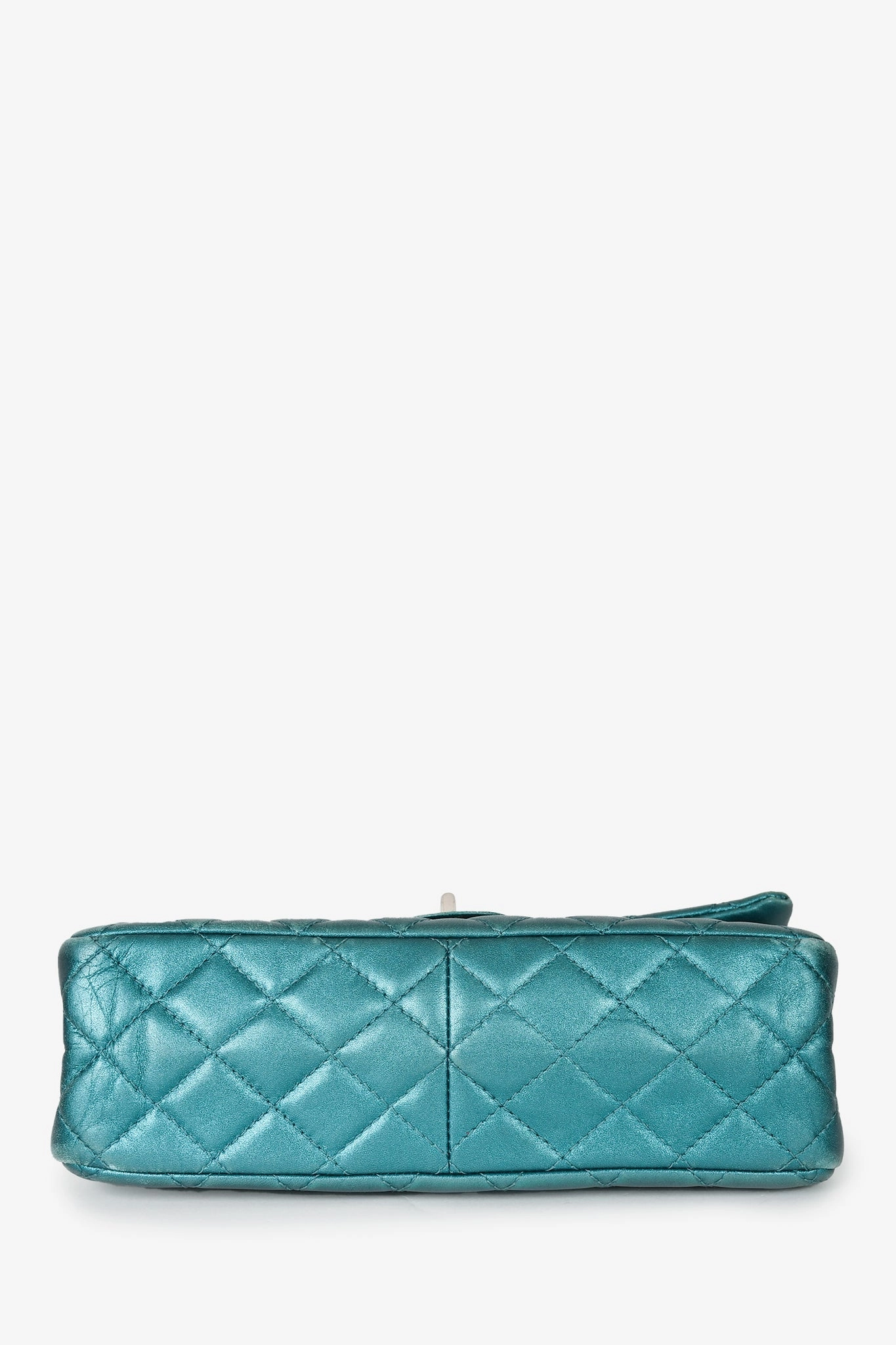 Chanel 2008/9 Teal Metallic Quilted Leather 2.55 Reissue 226 Double Flap Bag