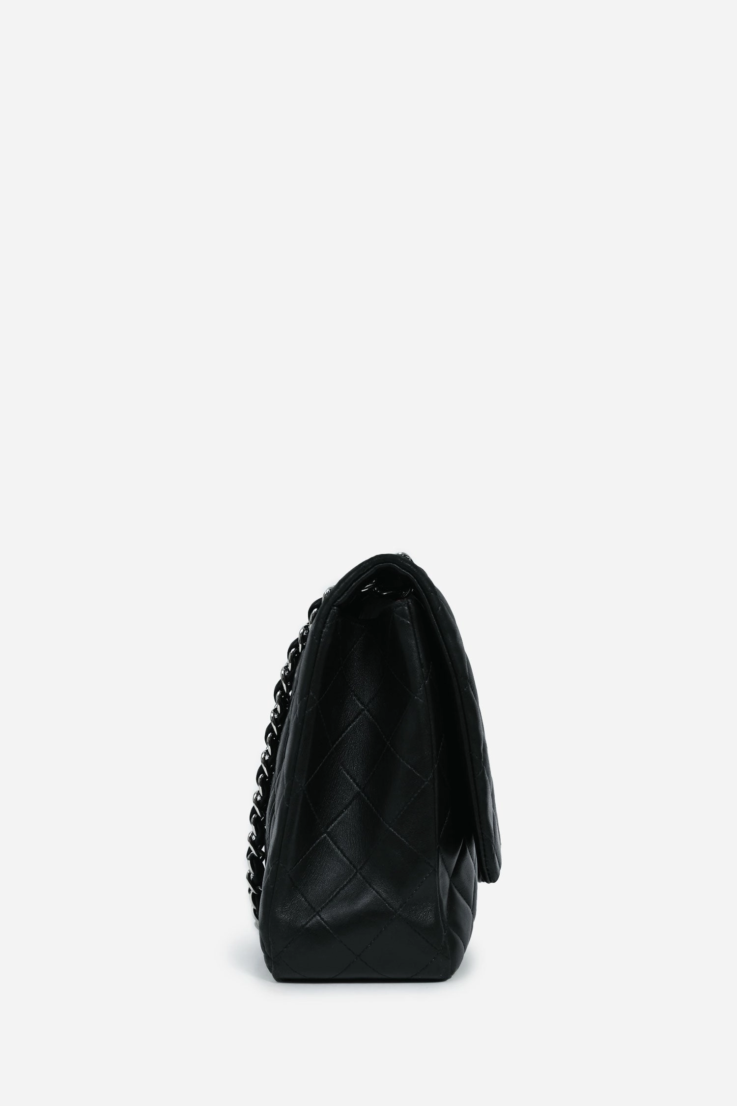 Chanel 2011 Black Lambskin Classic Single Maxi Flap Bag
