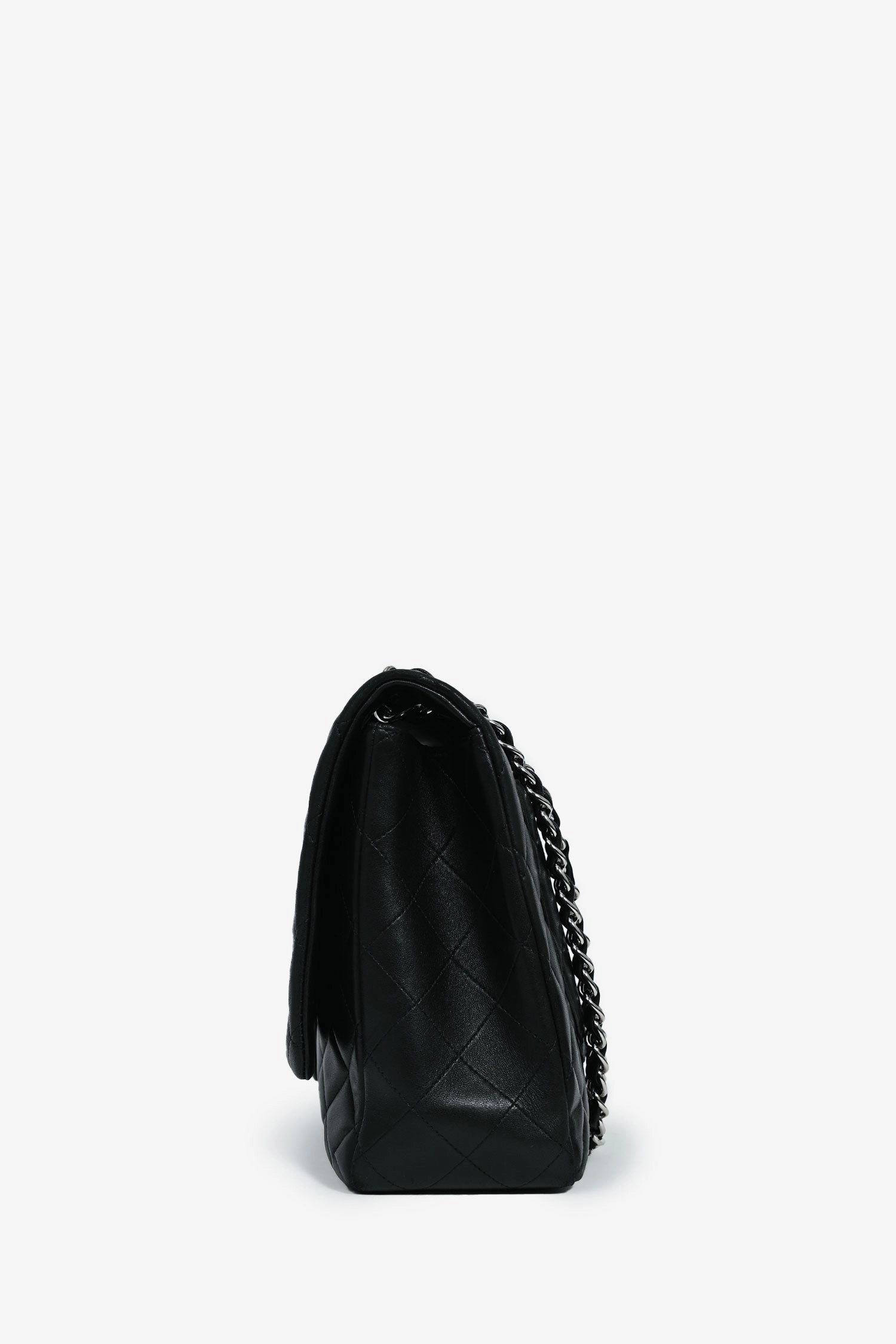 Chanel 2011 Black Lambskin Classic Single Maxi Flap Bag