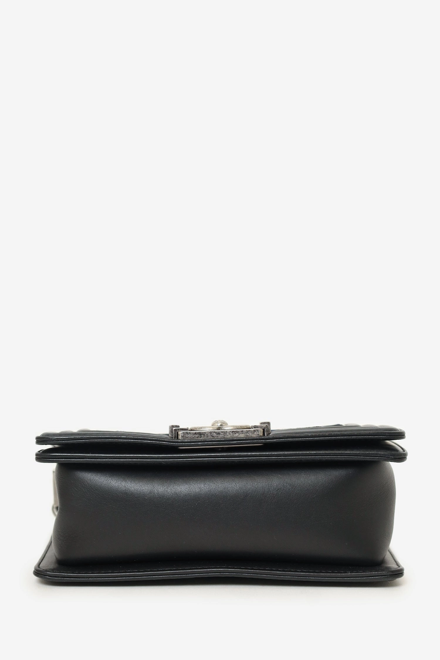 Chanel 2017 Black/Navy Velvet/Calfskin Small Boy Bag