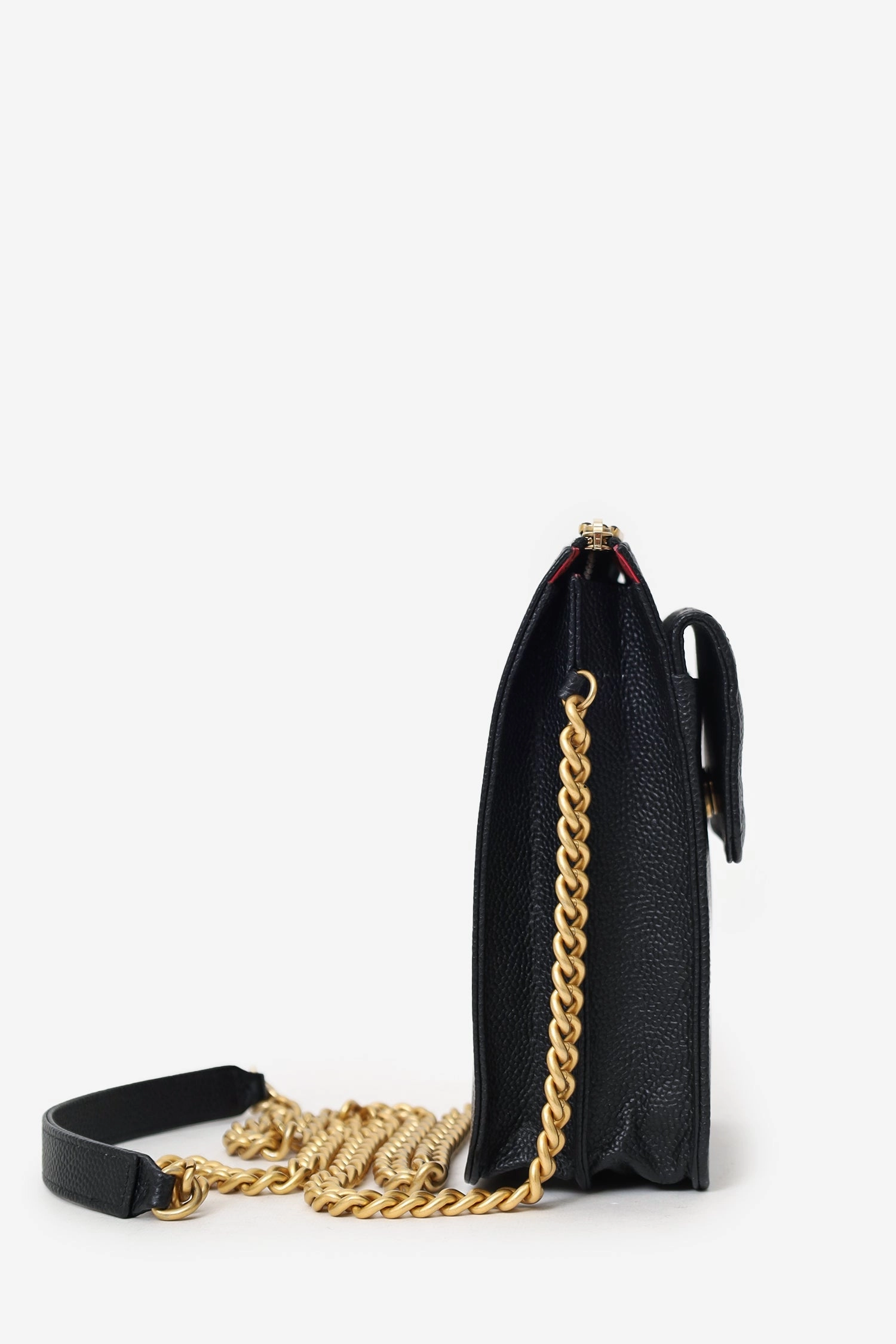 Chanel 2019-20 Black Caviar Leather Crossbody Phone Holder